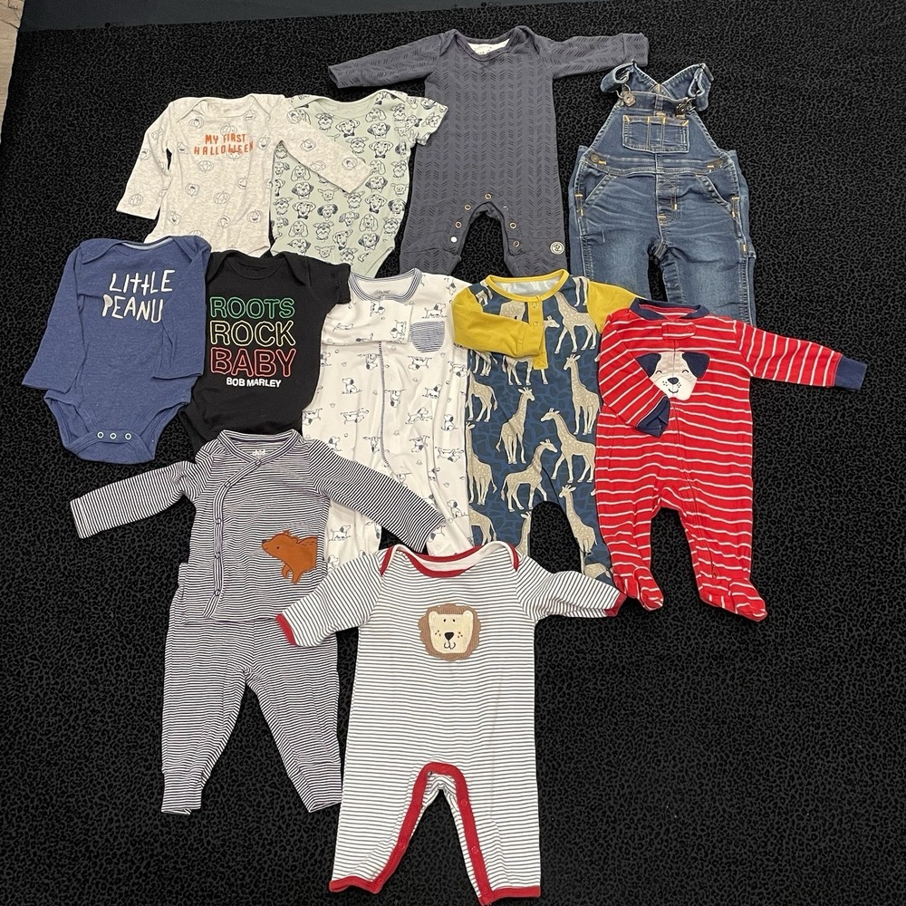 Baby Boys Clothing Mixed Lot Of 11 Outfits Bundle Summer Fall Bodysuit 3M 6-9M